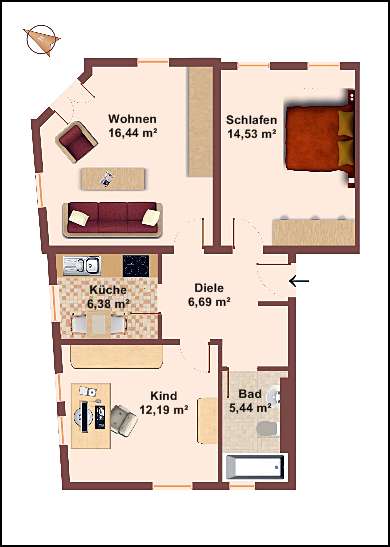 Neu Sonnige Ruhige 3 Raumwohnung Mit Platz Fur Die Ganze Familie