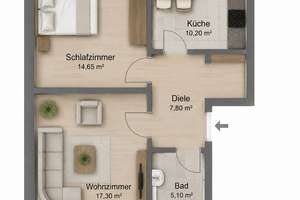 Attraktive 2-Zimmer-Eigentumswohnung mit Balkon in begehrter Lage von Düsseldorf-Lörick – Die vollständige Adresse der Immobilie erhältst du vom Anbieter., 40547 Lörick, Düsseldorf – Vorschaubild 10