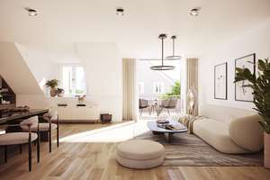 Neubau einer individuellen 2-Zimmer-Dachgeschosswohnung mit wunderschöner großer Südterrasse – Altostraße 30-32, 81245 Altaubing, München – Vorschaubild 2