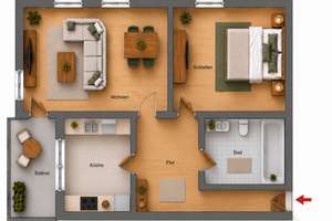 Gemütliche 2-Zimmer-Wohnung mit Balkon, Aufzug und Tiefgaragenstellplatz in Dresden-Löbtau – Lübecker Straße 14, 1159 Löbtau-Nord, Dresden – Vorschaubild 10