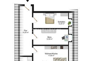 Charmante 2.5 Mietwohnung Altbau-Traum unter dem Dach in Wiesbaden – Die vollständige Adresse der Immobilie erhältst du vom Anbieter., 65185 Mitte, Wiesbaden – Vorschaubild 7
