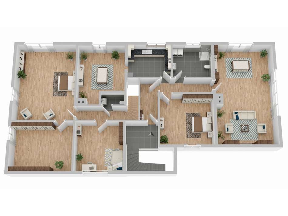Grundriss Dachgeschoss und Woh