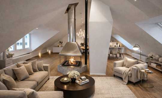 Außergewöhnliches Dachgeschoss mit Loft-Charme, Kamin & Sternenblick | 110 m²