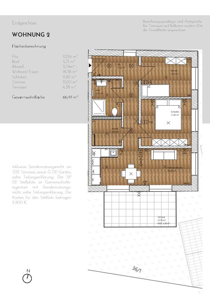 Immobilie in Sulzberg - Luxuriöse 3-Zimmer Erdgeschosswohnung mit Terrasse in Sulzberg - Bild 3