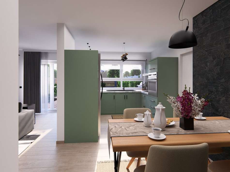 Moderne Wohnküche hell