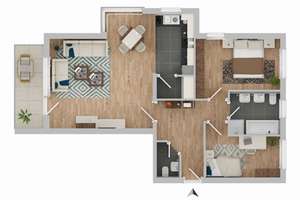 Moderne, gepflegte 3,5 Eigentumswohnung in gefragter Lage von S-Feuerbach – 70469 Lemberg/Föhrich, Stuttgart – Vorschaubild 3