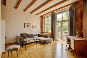 Hochparterrewohnung mit Kamin, Einbauküche und Loft-Charakter