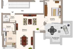 Modernes 2-Zimmer-Penthouse # 215 mit großzügiger Dachterrasse in Hadern! – Die vollständige Adresse der Immobilie erhältst du vom Anbieter., 81375 Neuhadern, München – Vorschaubild 2