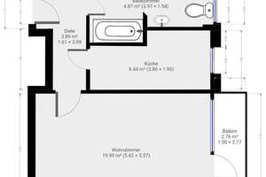 Sanierte/renovierte 1-Zimmerwohnung mit Balkon und Tageslichtbad in Bonn-Duisdorf – Die vollständige Adresse der Immobilie erhältst du vom Anbieter., 53123 Duisdorf, Bonn – Vorschaubild 16