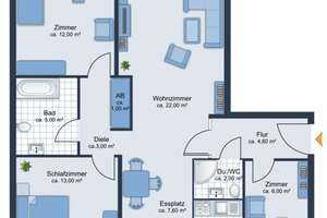 Sehr schöne 3,5-Zimmer Wohnung mit 2 Bädern und 2 Balkonen – Die vollständige Adresse der Immobilie erhältst du vom Anbieter., 80687 Friedenheim, München – Vorschaubild 22