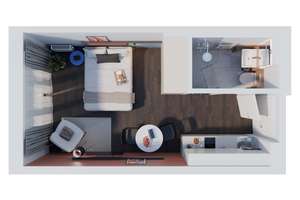 Mietrabatt - All-inclusive Miete – Voll möbliertes Studio in Charlottenburg mit Fitnessstudio und Co – Warburgzeile 3, 10587 Charlottenburg, Berlin – Vorschaubild 12
