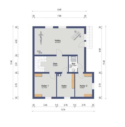 Grundriss Einfamilienhaus KG