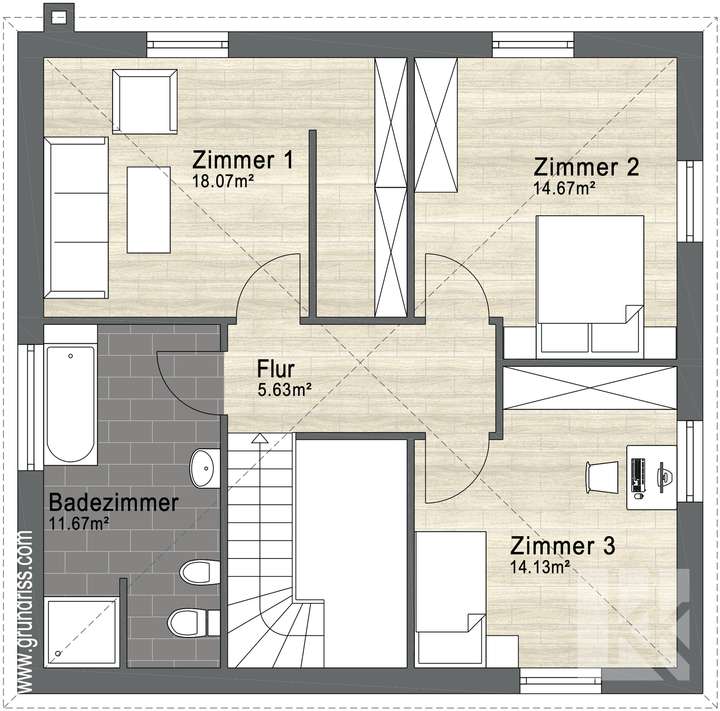 Grundriss Obergeschoss