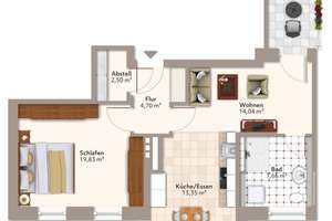 Moderne 2-Zimmer-Wohnung mit Balkon in Elbnähe
 – 39122 Salbke, Magdeburg – Vorschaubild 6