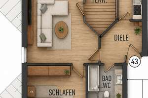 Charmante 2-Zimmer-Wohnung mit Potenzial: 2 Balkone & Garage – Seemühlenweg 9, 70599 Plieningen (Ortsteil), Stuttgart – Vorschaubild 15