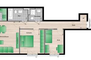 Lichtdurchflutete 3-Zimmer-Wohnung mit großzügiger Loggia und zwei Bädern – 81245 Neupasing, München – Vorschaubild 11