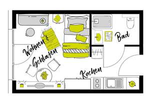 Möblierte Komfort-Apartments im "URBAN LIVING Essen" – Jägerstraße 25, 45127 Westviertel, Essen – Vorschaubild 21