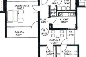 Großzügige 3,5-Zimmer-Wohnung mit 2 Balkonen, Regensburg-West – Die vollständige Adresse der Immobilie erhältst du vom Anbieter., 93049 Westenviertel, Regensburg – Vorschaubild 3