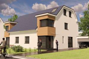 Doppelhaushälfte! Effizienzklasse A+, KfW 40 mit PV-Anlage, Fußbodenheizung, inkl. Grundstück .