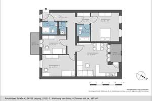Erstbezug in Citynaher Wohnlage- hochwertige 4 Raum Wohnung mit Balkon – Reudnitzer Straße 4, 4103 Zentrum-Ost, Leipzig – Vorschaubild 2