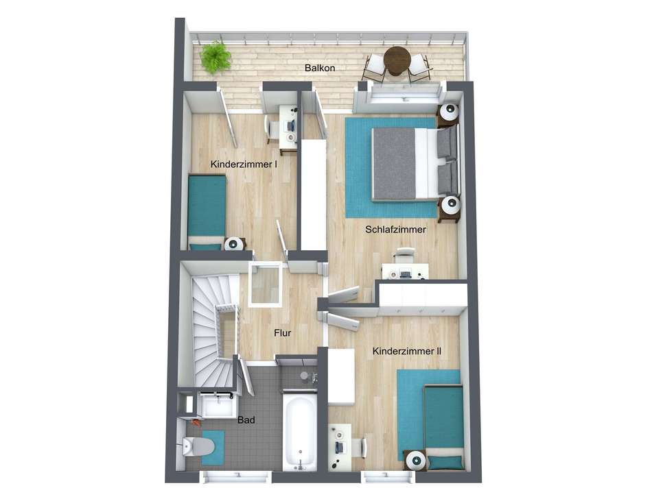 Grundriss OG - 3D