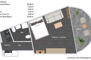 Traumhafte 1-Zimmer-Wohnung mit atemberaubender Aussicht – Die vollständige Adresse der Immobilie erhältst du vom Anbieter., 86159 Antonsviertel, Augsburg – Vorschaubild 11