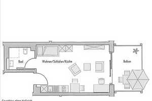 Möblierte 1-Zimmer-Wohnung mit großem Balkon **direkt am Ringpark** – Friedrich-Ebert-Ring 21b, 97072 Würzburg – Vorschaubild 7