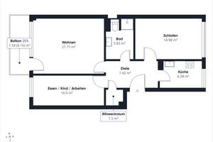 Urban Wohnen - im Grünen entspannen: 3-Zimmer-Wohnung nahe der Wertach – Die vollständige Adresse der Immobilie erhältst du vom Anbieter., 86154 Oberhausen-Nord, Augsburg – Vorschaubild 11