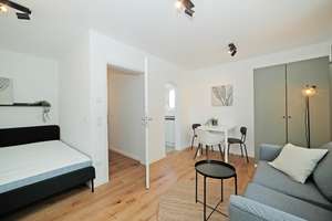 Möbliertes 1-Zimmer-Apartment mit Balkon – saniert & einzugsbereit | fußläufig zum Bahnhof Pasing – Gräfstraße 0, 81241 Pasing, München – Vorschaubild 2