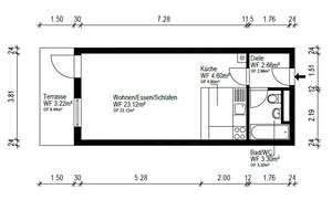 Attraktive möblierte 1-Zimmer-Wohnung mit Terrasse in München-Pasing – Die vollständige Adresse der Immobilie erhältst du vom Anbieter., 81241 Pasing, München – Vorschaubild 13