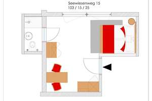 Doppelzimmer-Apartment möbliert im Erdgeschoss hinten links – Seewiesenweg 15, 69124 Kirchheim, Heidelberg – Vorschaubild 7