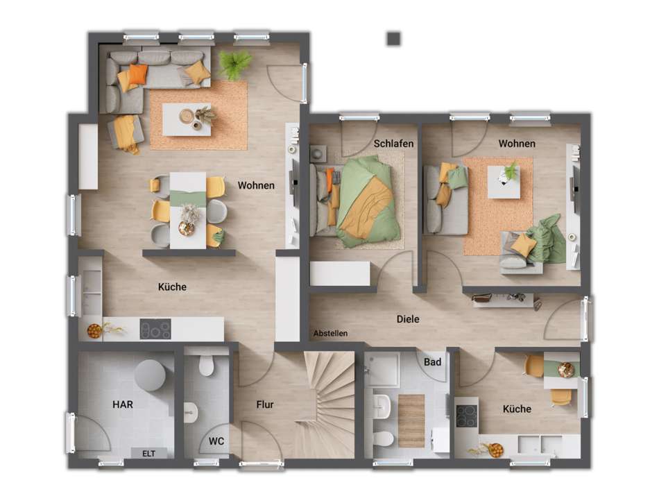 Beispiel EG mit Einliegerwhg.