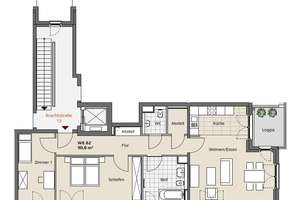 Moderne Etagenwohnung zur Miete mit Balkon in Düsseldorf Bilk - Wentzel Dr. – 40223 Bilk, Düsseldorf – Vorschaubild 2