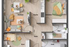 Der Bungalow für die kleine Familie – Übersichtlich und variabel – Die vollständige Adresse der Immobilie erhältst du vom Anbieter., 74864 Fahrenbach – Vorschaubild 5