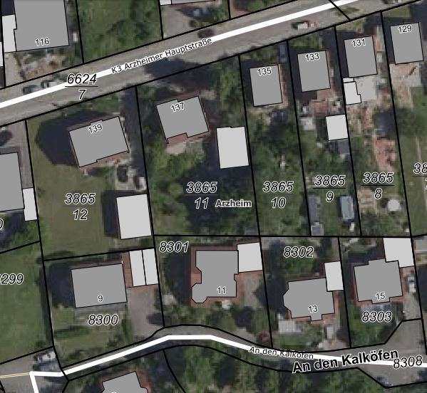 Haus Arzheim Katasterkarte
