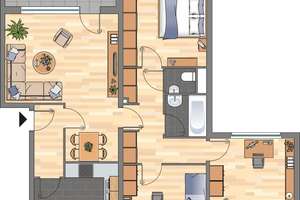 Demnächst frei! 3-Zimmer-Wohnung in Wolfsburg Vorsfelde – Stettiner Straße 6, 38448 Vorsfelde, Wolfsburg – Vorschaubild 2