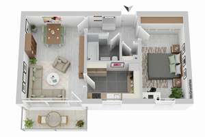 Mainz-Finthen/Katzenberg 2ZKB+Balkon ca. 58 m² 1.OG + Keller + TG-Platz, gut vermietet