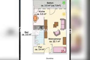 Tauschwohnung: Helle 1-Zimmer-Wohnung mit Balkon in Bickendorf / Ehrenfeld – Die vollständige Adresse der Immobilie erhältst du vom Anbieter., 50827 Bickendorf, Köln – Vorschaubild 2