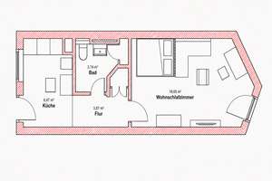 Kompaktes Apartment in der Maxvorstadt: 1,5 Zimmer mit Tiefgaragenstellplatz – Die vollständige Adresse der Immobilie erhältst du vom Anbieter., 80335 St. Benno, München – Vorschaubild 6