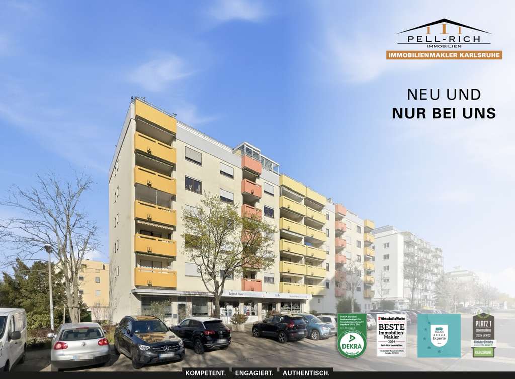 Immobilie in Karlsruhe - SMART INVEST: Vermietete 1-Zimmer-Wohnung mit Balkon, Garage und Kellerabteil in Karlsruhe-Neureut - Bild 0
