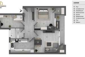 Helle 3-Zimmer-Wohnung im 1. Obergeschoss mit Balkon und Garage – Die vollständige Adresse der Immobilie erhältst du vom Anbieter., 38226 Lebenstedt, Salzgitter – Vorschaubild 8