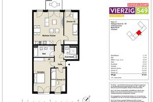 Ihr Traumzuhause: Penthouse-Wohnung mit 4 Zimmern, zwei modernen Bädern und Balkon – Hildegard-Knef-Straße 101, 40549 Heerdt, Düsseldorf – Vorschaubild 14