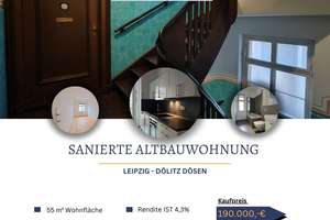 moderne 2-Zimmer-Altbauwohnung mit Einbauküche & Balkon SOLL Brutto Rendite 4%