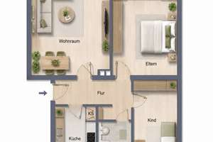 Bonn Alt-Tannenbusch. 3 ZKB und Sonnenbalkon – Stettiner Straße 3, 53119 Tannenbusch, Bonn – Vorschaubild 10