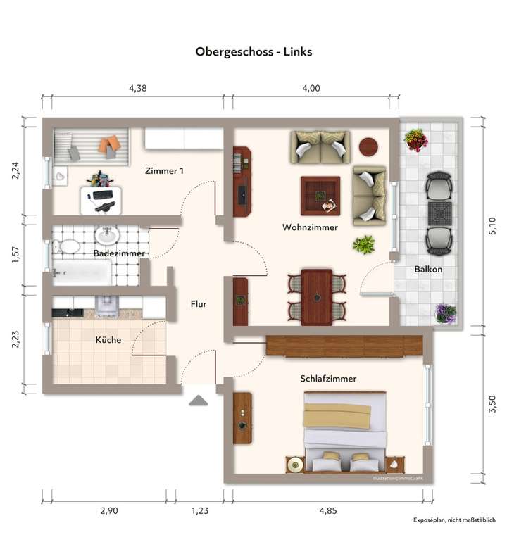 Obergeschoss - Links (Möbliert