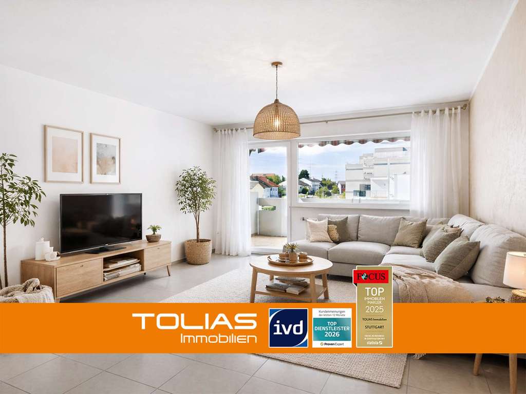 Immobilie in Freiberg am Neckar - Einziehen & Wohlfühlen: 3-Zimmer-Wohnung mit Südbalkon in Freiberg am Neckar! - Bild 0