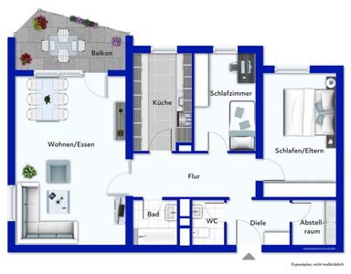 Großzügige 3 Zimmerwohnung in Stadtrandlage von Heppenheim