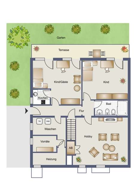 Untergeschoss-Einliegerwohnung