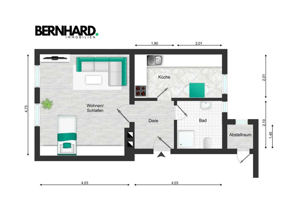 Immobilie in Herne - Sanierungsbedürftige Eigentumswohnung mit Terrasse - Innenstadtlage - Bild 3