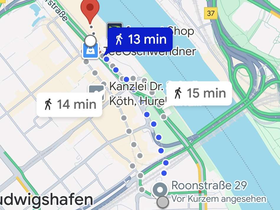 Fußweg zur Rheingalerie